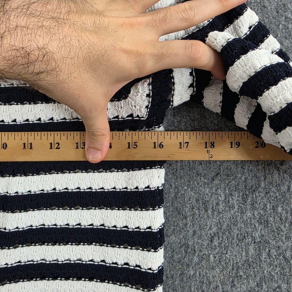 Maje Sweater Women 2 Marigna Crochet Effect Striped Jumper Knit Nautical Preppy - Picture 12 of 13